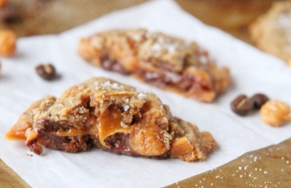 Brown butter salted caramel mocha cookies