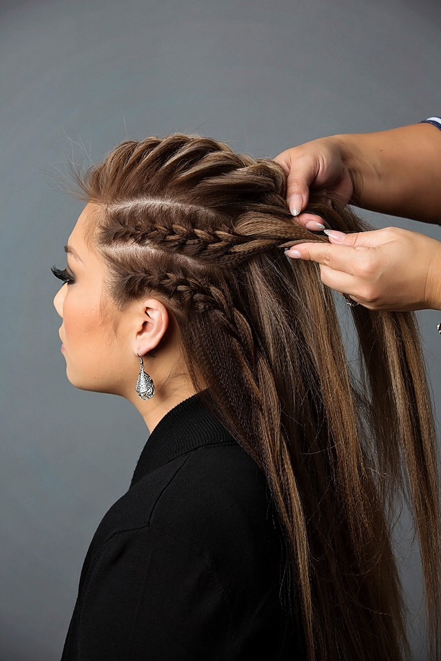 ❤️Day To Night Hairstyle | Mohawk Braid Into Fishtail Bun!❤️