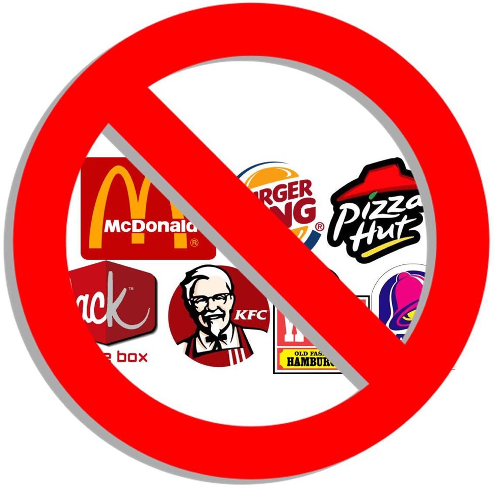 NO FAST FOOD. If you want to eat fast food, at least once or twice a month. 