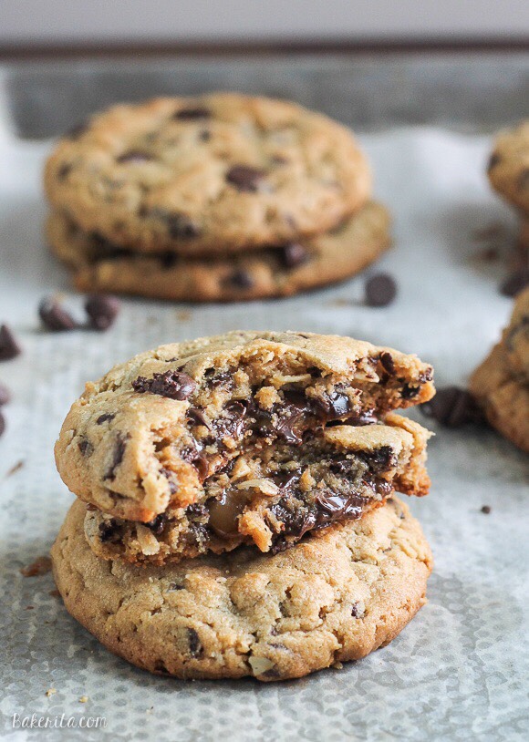 Peanut Butter Chocolate Chip Carmel Filled Cookies 