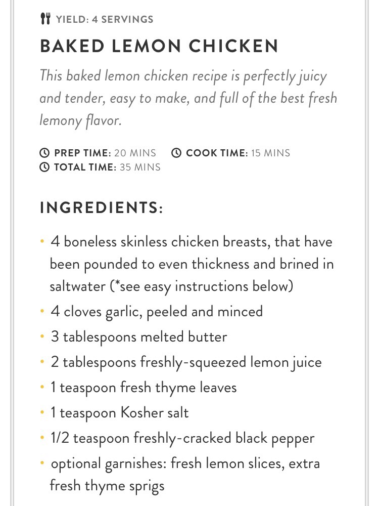 Baked Lemon Chicken 😋