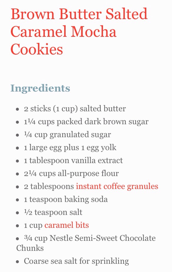 Brown butter salted caramel mocha cookies