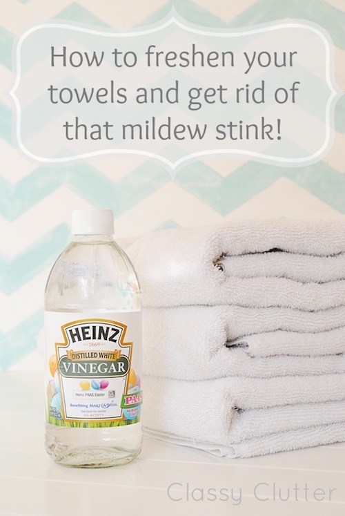 17. Rid of mildew stink

To get rid of mildew stink on clothes or towels you need to put them in the washer. Add a cup of vinegar & NO detergent. Wash in hot water. If they still have an odor, wash again with 1/2 C of baking soda. again, NO detergent & wash with hot water. Then, dry them 😊