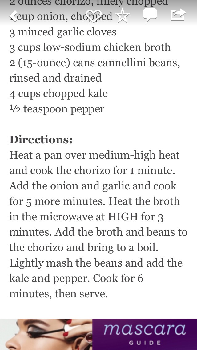 White Bean Soup With Kale & Chorizo 