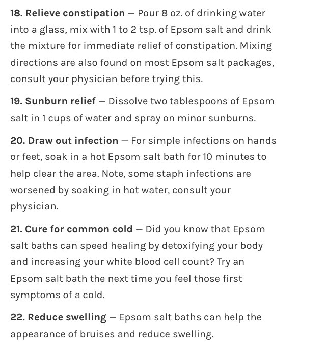 " 25 Uses For Epsom Salt"👍💯