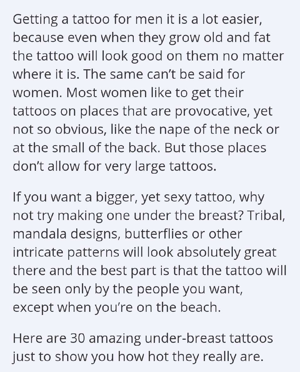30 Sexy Under Breast Tattoos  You Won't  Be Able To Take Your Eyes Off Of!