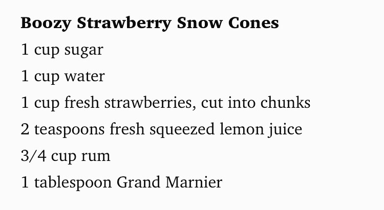 Boozy Snow Cones!!