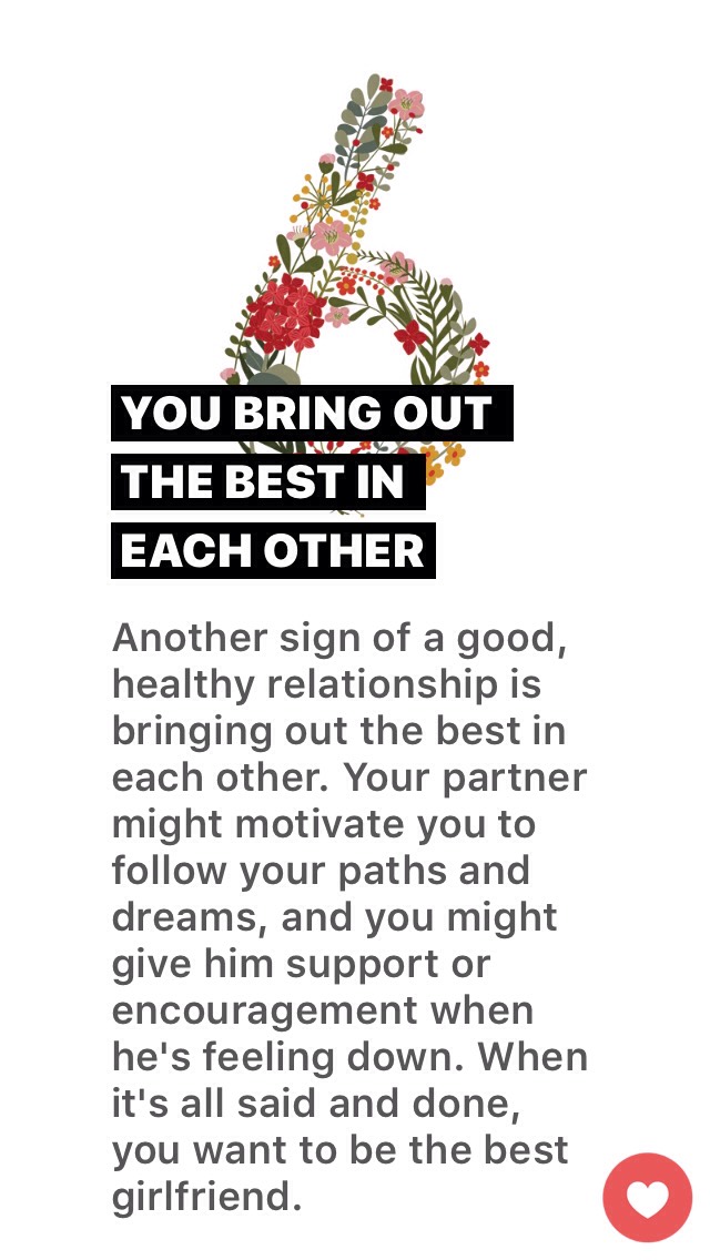 SIGNS OF A HEALTHY, MATURE RELATIONSHIP! 