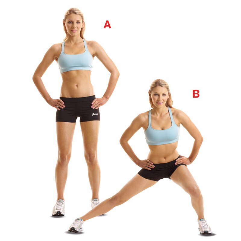 15 side lunges, each leg 