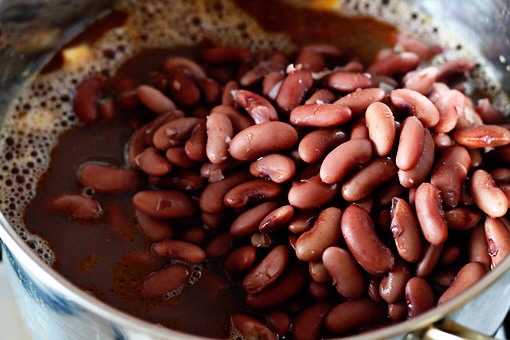 13. Then add the beans along with their cooking liquid, …