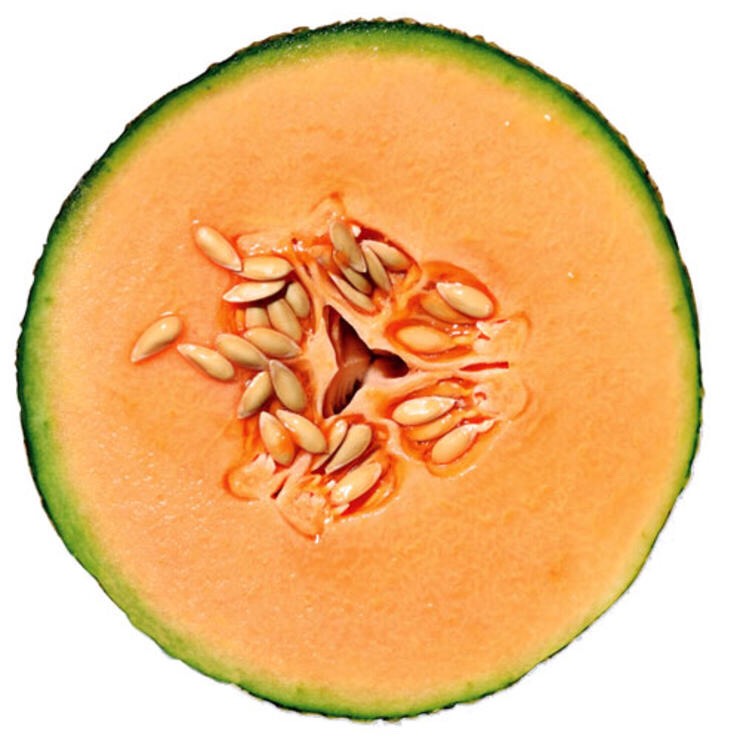1/2 CANTALOUPE
Like most fruit, melon contains a lot of water. So you get a lot of food—and beta-carotene—for not a lot of calories.
