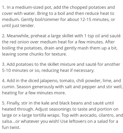 Spicy Potato Avocado & Black Bean Burritos 