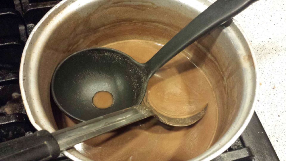 pure almond milk and chocolate power makes amazing hot chocolate for cold weather