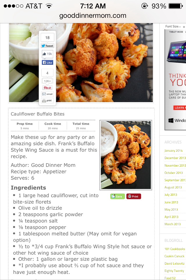 Buffalo Chicken Cauliflower 