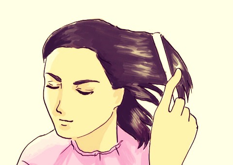 Comb out your hair so there aren't any tangles. It shouldn't be rough. Your hair can be wet or dry.