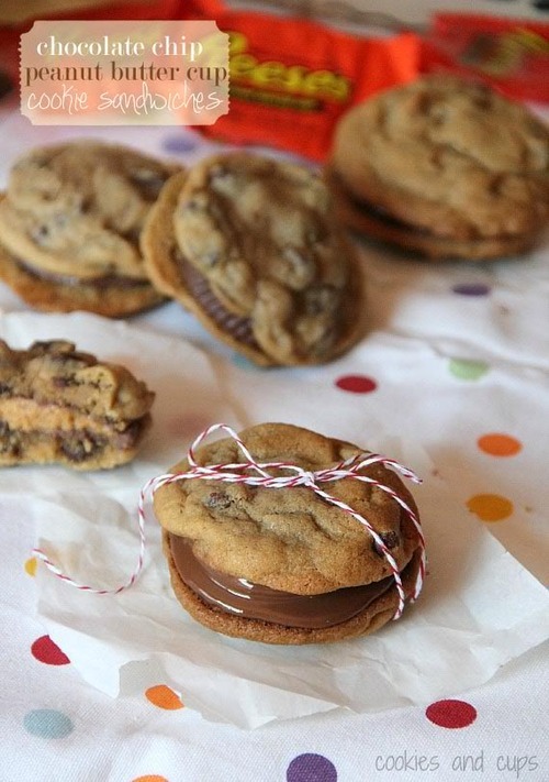 http://cookiesandcups.com/chocolate-chip-peanut-butter-cup-cookie-sandwiches/