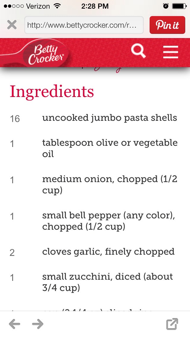 Cheese And Veggie Stuffed Shells