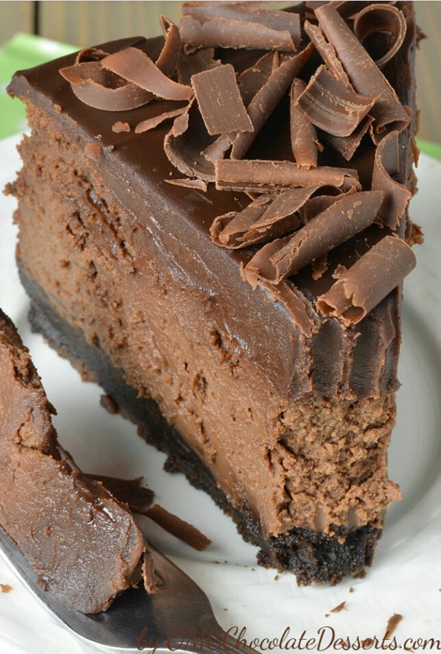 Triple Chocolate Cheesecake With Oreo Crust! 