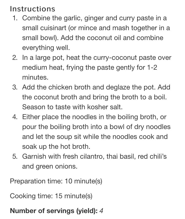 Spicy Thai Curry Noodles Soup.