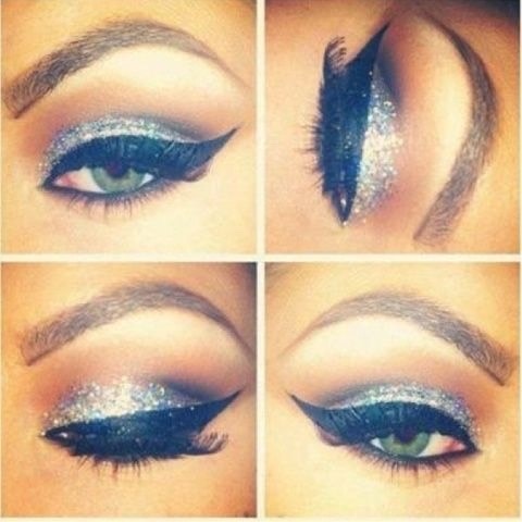 This eye make up design would be perfect for the colors of blue,black,and white
