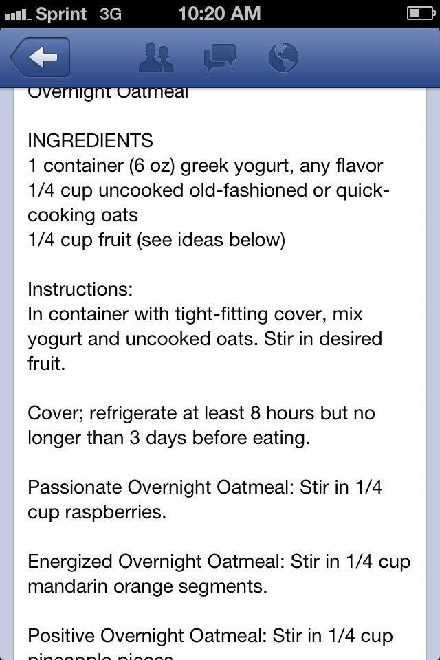 Overnight Oatmeal And Fruit = A Healthy Snack