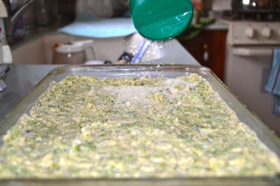 5. Sprinkle parmesan cheese on top.
