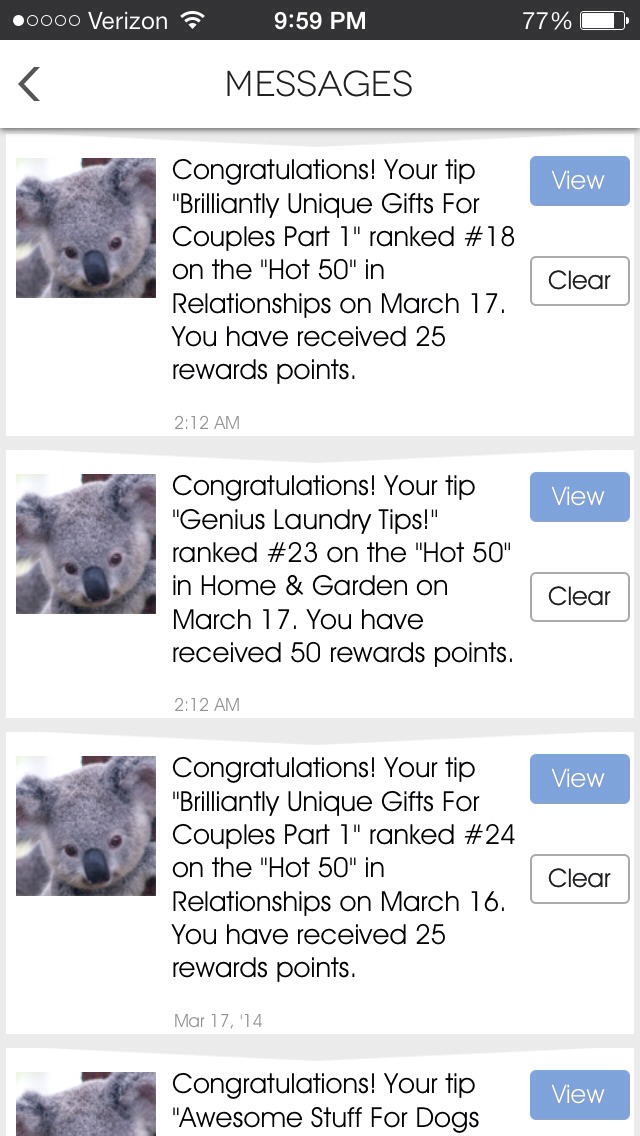 7. How do I know if my tips got in the top 50?
It will be in your messages and will tell you which specific tip it was, what is the rank and in which category.