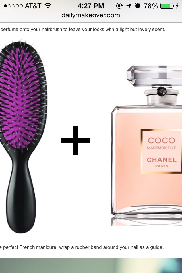 13. Spray perfume onto your hairbrush to leave your locks with a light but lovely scent.