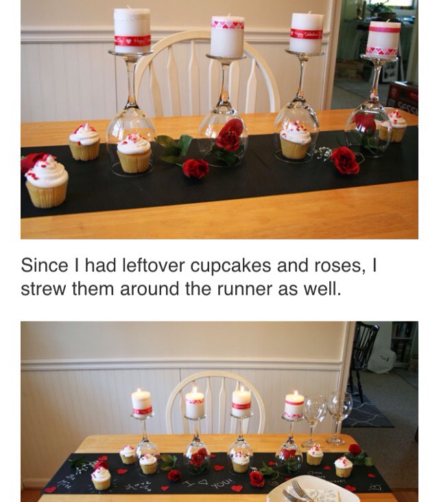 DIY valentines table decoration 
