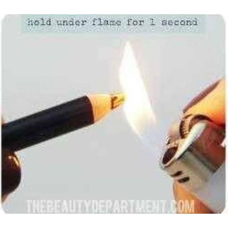 Hold under flame for one second. 