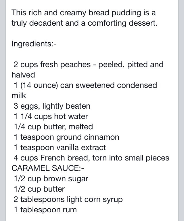 Peachy Bread Pudding With Caramel Sauce
