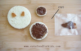 - Spread Nutella on the breads and put some in a little plastic bag