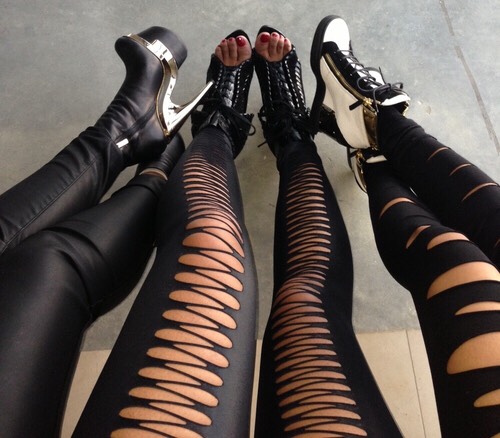 Wearing tights and leggings.