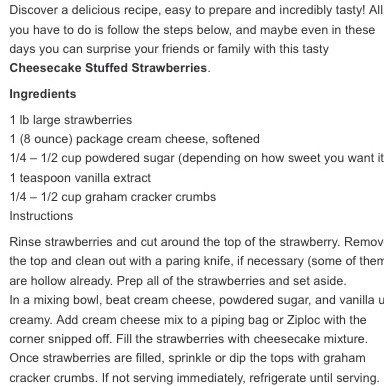 Cheesecake Stuffed Strawberries