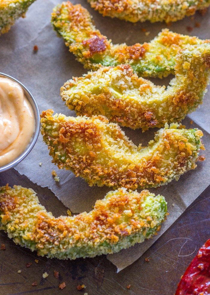 Crispy Baked Avocado Fries and Chipotle Dipping Sauce!