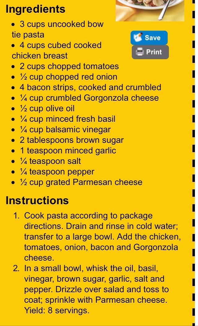 Balsamic Chicken Pasta Salad Recipe