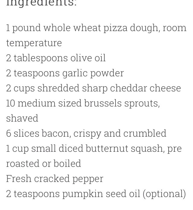 Bacon Brussels Sprouts & Butternut Squash Flat Bread Pizza 