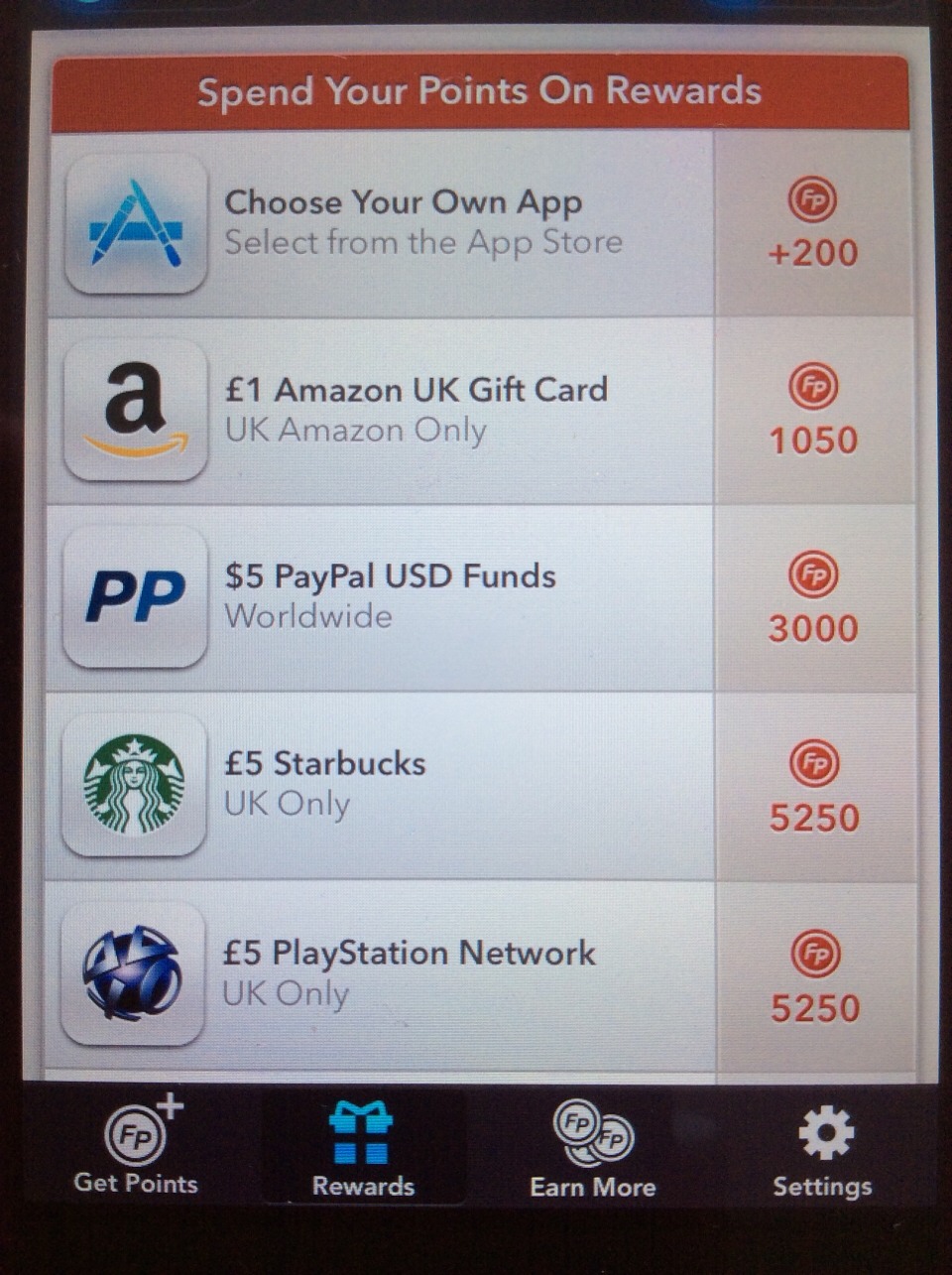Once you have collected enough points you can buy different things for free!!!