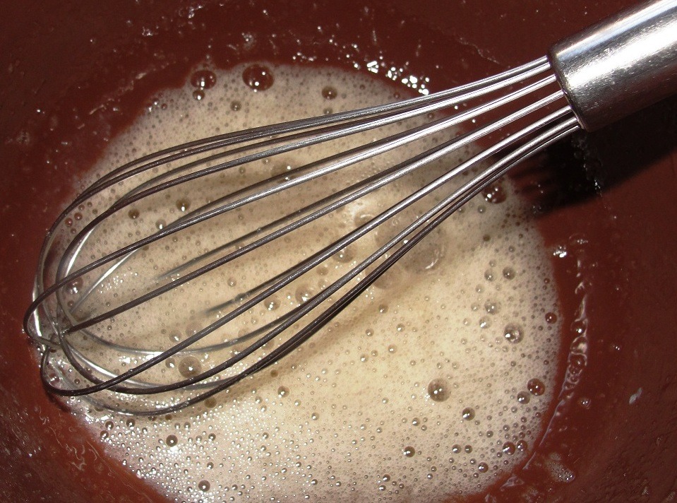 Whisk the egg white until it turns all bubbly just how the picture is shown.