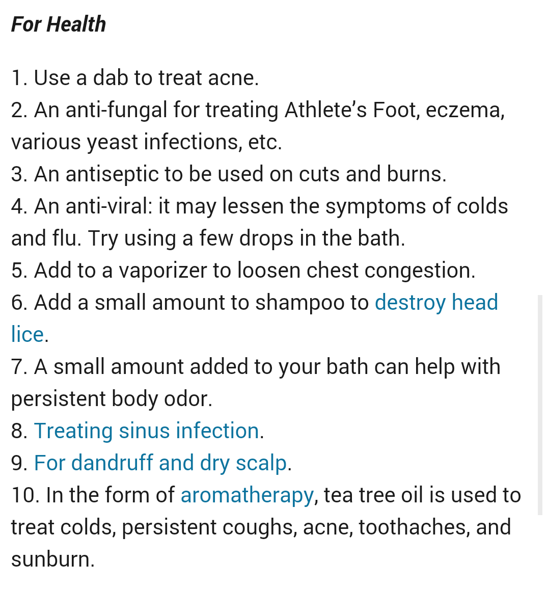 Tea Tree Oil Uses