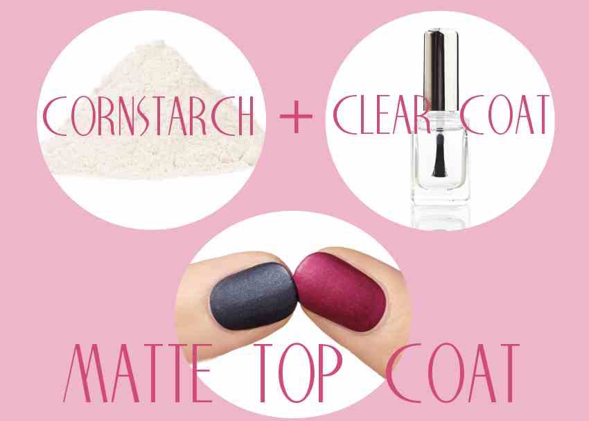 Add cornstarch to your favourite nail polish to result in a matté effect