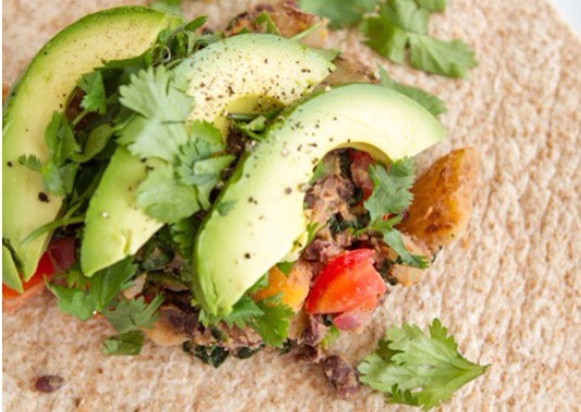 Spicy Potato Avocado & Black Bean Burritos 