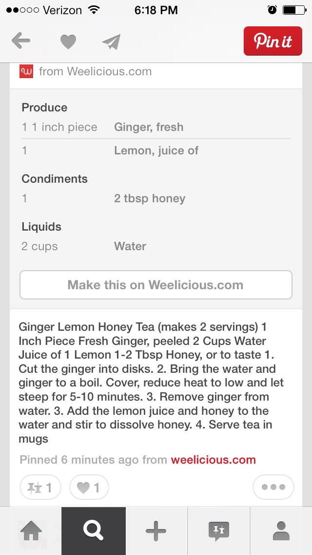Ginger Lemon Honey Tea 