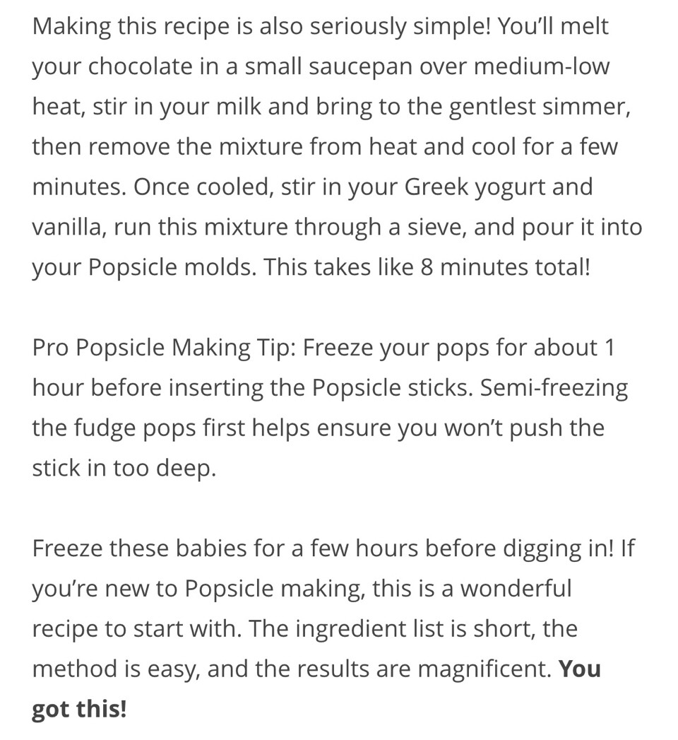 Greek Yogurt Fudge Pops!!❤️