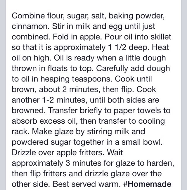 Homemade Apple Fritters.