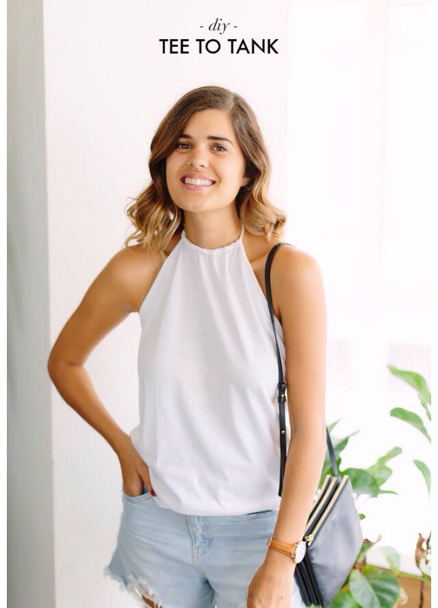 Super-Easy DIY T-Shirt Into Halter Top
