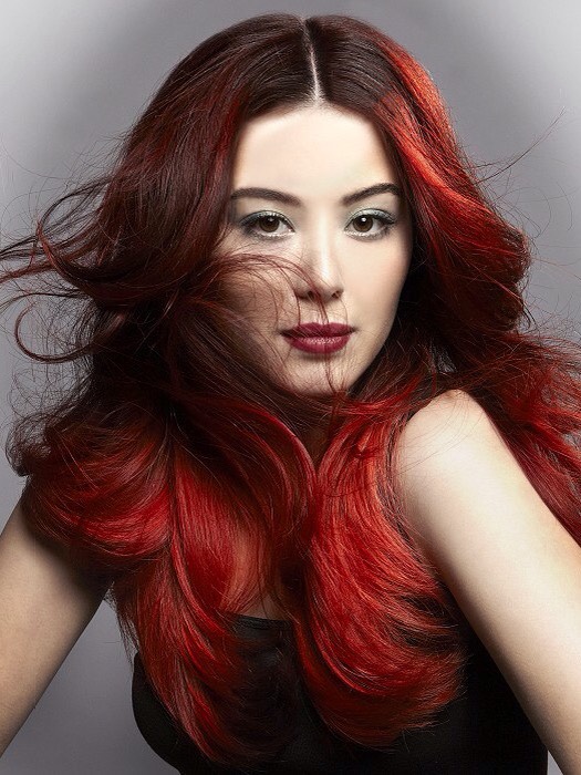 Black To Red Ombré 