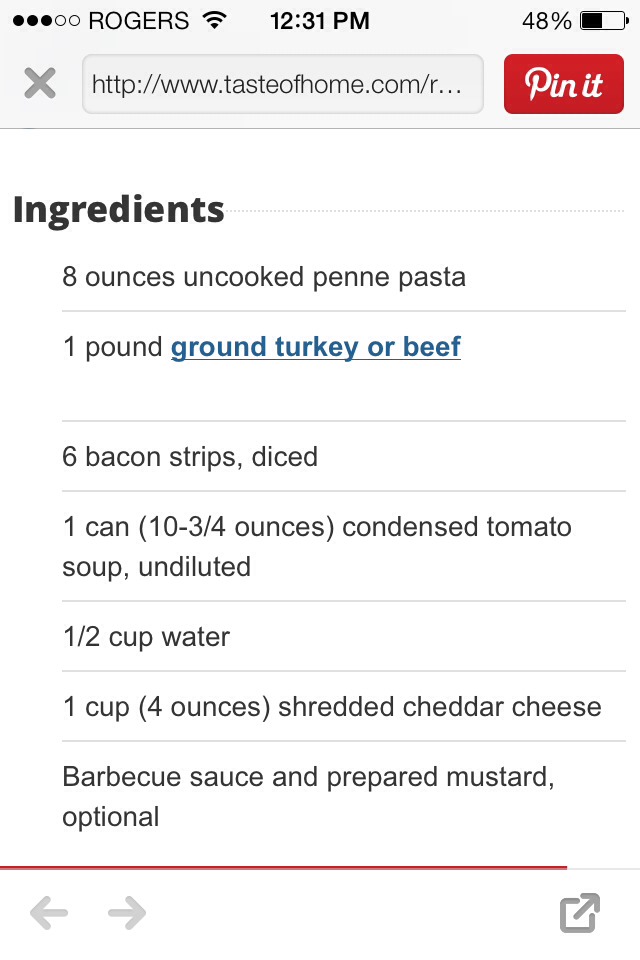 Bacon Cheeseburger Pasta!