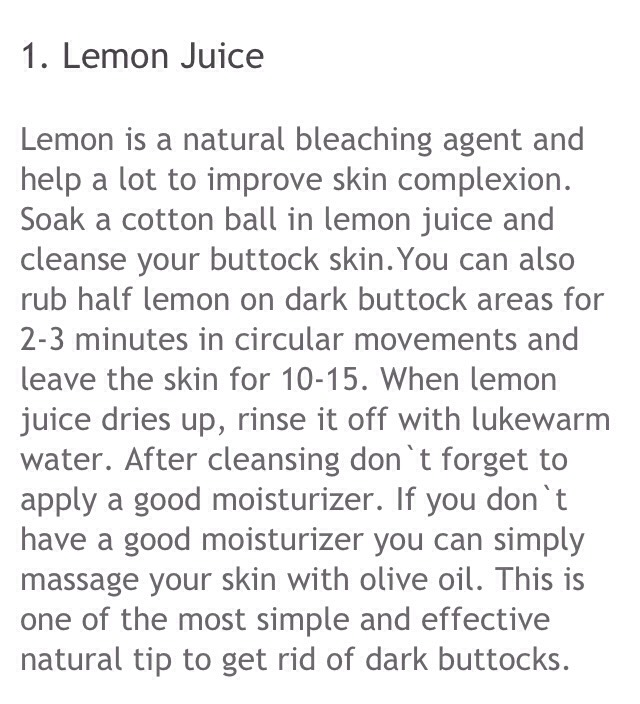 Seven Best Natural Home Remedies And Tips To Cure Dark Buttocks (Bum) 