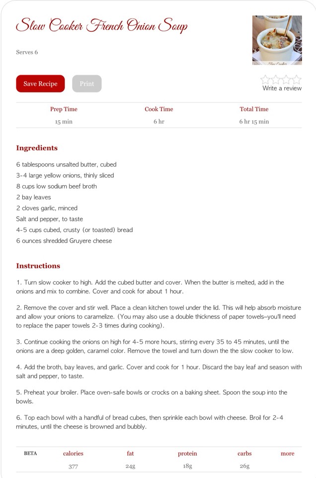 Slow Cooker French Onion Soup